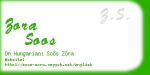 zora soos business card
